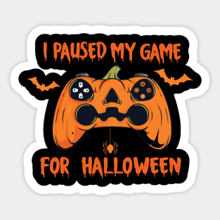 I Pause My Game For Halloween Skeleton Zombie Gaming Controllers Mummy Sticker